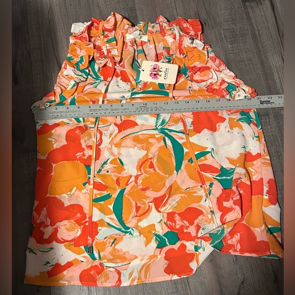 Entro | NWT Floral Tank Ruffle Small - Picture 6 of 9